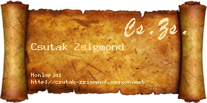 Csutak Zsigmond névjegykártya